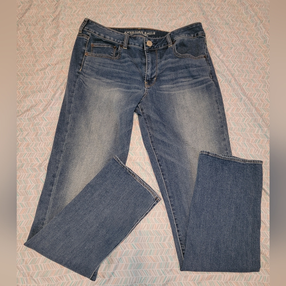 Women's 14 Xlong American Eagle Hi-Rise Straight Jeans